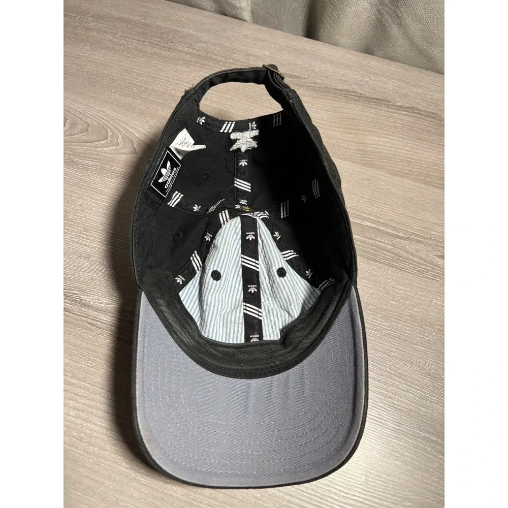 Adidas Originals Trefoil Baseball Cap Black Cotton Adjustable Dad Hat Streetwear